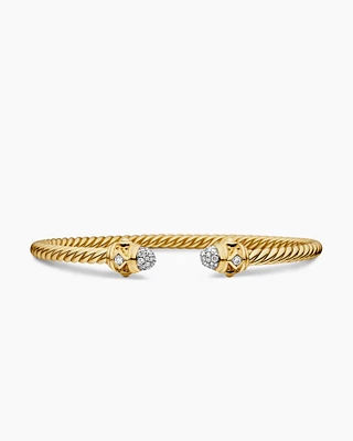 Cablespira Oval Bracelet 18K Yellow Gold with Diamonds, 4.5mm