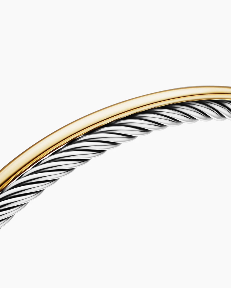 Crossover Linked Bracelet 18K Yellow Gold with Diamonds, 3mm