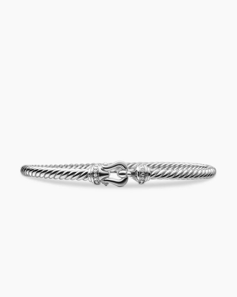 Buckle Bracelet 18K White Gold with Diamonds, 3.5mm