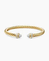Empire Cable Bracelet 18K Yellow Gold with Diamonds, 5mm