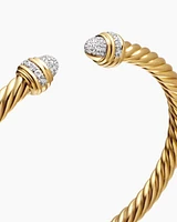 Empire Cable Bracelet 18K Yellow Gold with Diamonds, 5mm