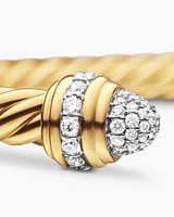 Empire Cable Bracelet 18K Yellow Gold with Diamonds, 5mm
