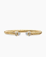 Empire Cable Bracelet 18K Yellow Gold with Diamonds, 5mm