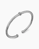 Cable Edge Bracelet Recycled Sterling Silver with Diamonds