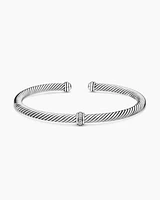 Cable Edge Bracelet Recycled Sterling Silver with Diamonds