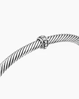 Cable Edge Bracelet Recycled Sterling Silver with Diamonds