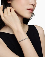 Cable Edge Bracelet Recycled Sterling Silver with Diamonds