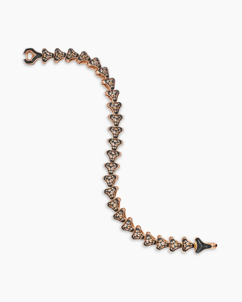 Armoury® Link Bracelet in 18K Rose Gold with Pavé Cognac Diamonds, 9.5mm