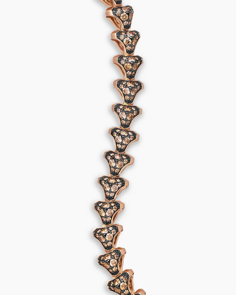 Armoury® Link Bracelet in 18K Rose Gold with Pavé Cognac Diamonds, 9.5mm