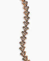 Armoury® Link Bracelet in 18K Rose Gold with Pavé Cognac Diamonds, 9.5mm