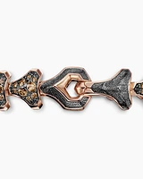 Armoury® Link Bracelet in 18K Rose Gold with Pavé Cognac Diamonds, 9.5mm