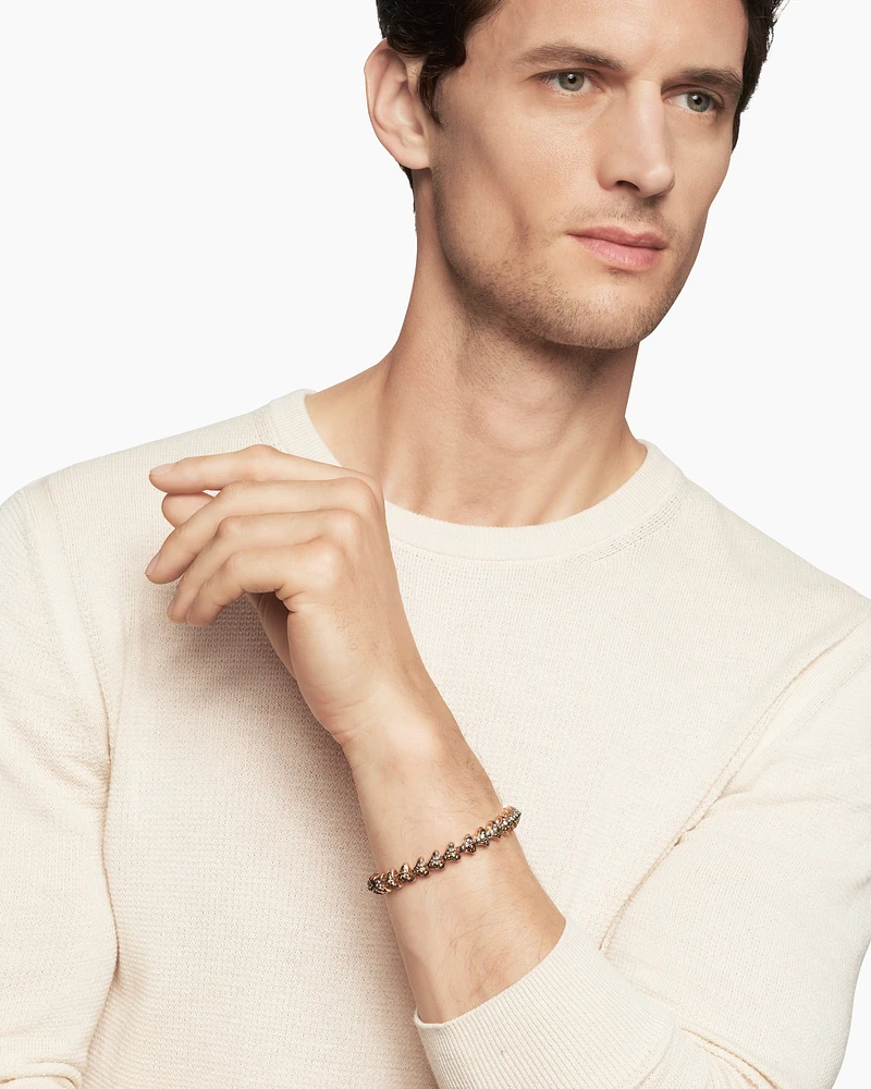Armoury® Link Bracelet in 18K Rose Gold with Pavé Cognac Diamonds, 9.5mm