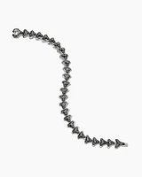 Armoury® Link Bracelet in Sterling Silver with Pavé Black Diamonds, 9.5mm