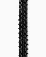 Woven Box Chain Bracelet Sterling Silver with Black Stainless Steel and Nylon, 10mm