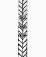 Chevron Woven Bracelet Sterling Silver with Black Diamonds and Nylon