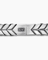 Chevron Woven Bracelet Sterling Silver with Black Diamonds and Nylon