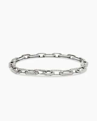 Pavé Chain Bracelet in 18K White Gold with Diamonds, 7mm