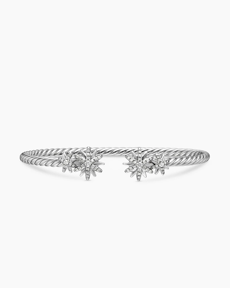 Starburst Cable Bracelet with Diamonds, 3.5mm