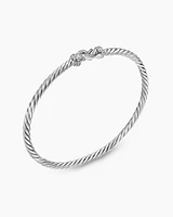 Cable Edge Bracelet Recycled Sterling Silver with Diamonds