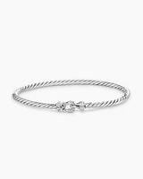 Cable Edge Bracelet Recycled Sterling Silver with Diamonds