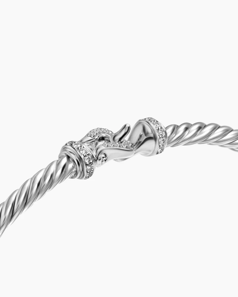 Cable Edge Bracelet Recycled Sterling Silver with Diamonds