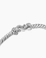 Cable Edge Bracelet Recycled Sterling Silver with Diamonds