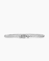Cable Edge Bracelet Recycled Sterling Silver with Diamonds