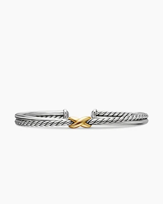Petite X Center Station Bracelet with 18K Yellow Gold