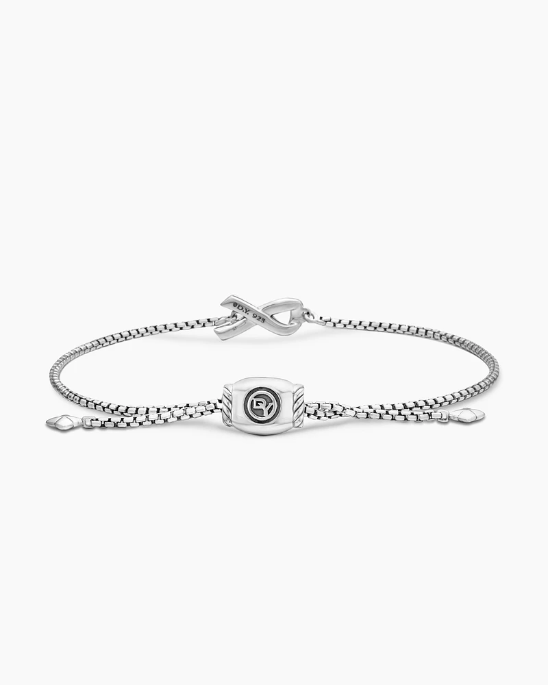 Cable Collectibles® Ribbon Chain Bracelet in Sterling Silver with Pavé Pink Sapphires, 1.5mm