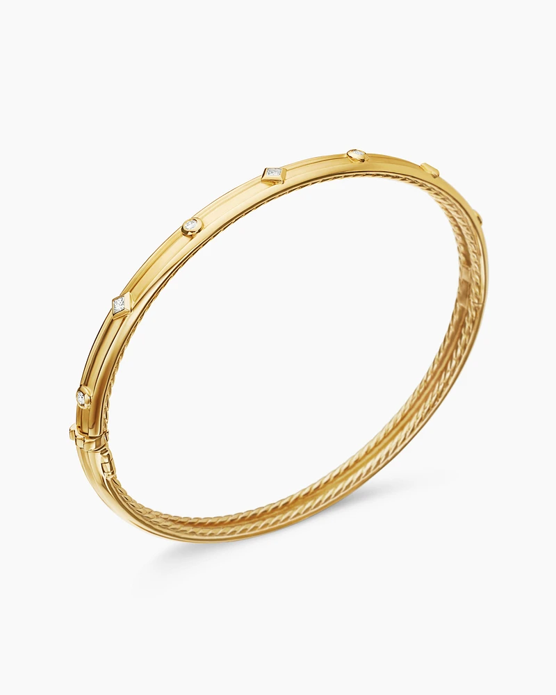 Modern Renaissance Bracelet 18K Yellow Gold with Diamonds, 4.5mm