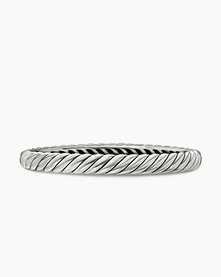 Sculpted Cable Bangle Bracelet Sterling Silver, 7mm