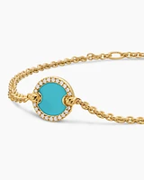 Petite DY Elements® Centre Station Chain Bracelet in 18K Yellow Gold with Turquoise and Diamonds, 11mm