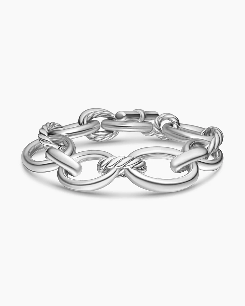 DY Mercer® Chain Bracelet in Sterling Silver with Diamonds, 25mm