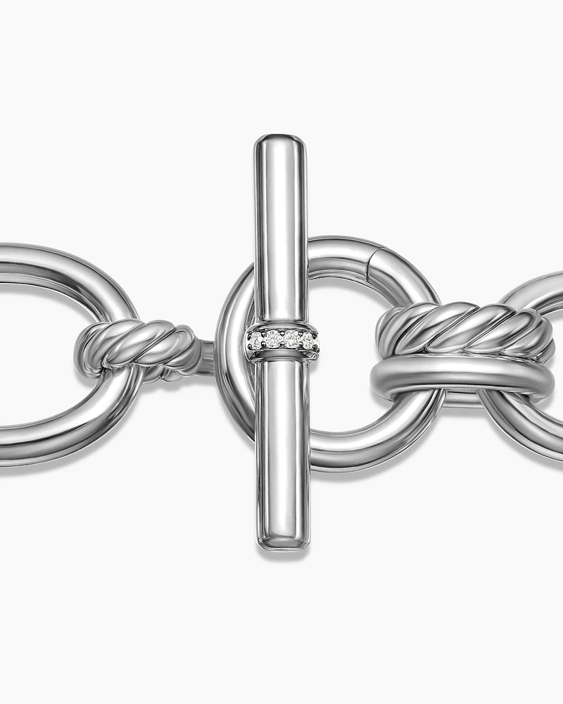 DY Mercer® Chain Bracelet in Sterling Silver with Diamonds, 25mm
