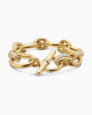 DY Mercer® Chain Bracelet in 18K Yellow Gold with Diamonds, 25mm