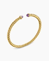 Cablespira® Flex Bracelet 18K Yellow Gold with Amethyst and Diamonds, 4mm