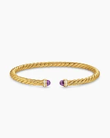 Cablespira® Flex Bracelet 18K Yellow Gold with Amethyst and Diamonds, 4mm