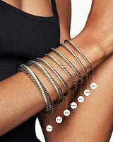 Cable Flex Bracelet Sterling Silver with Amethyst and Diamonds, 4mm