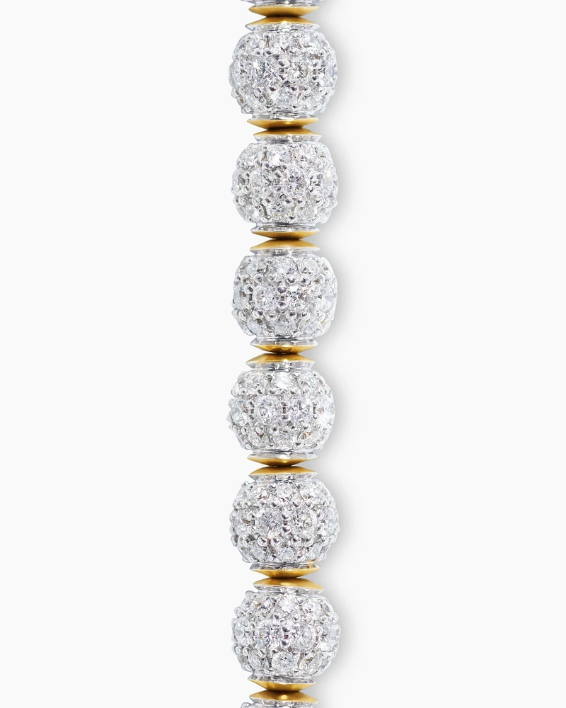 Petite Pavé Spiritual Beads Bracelet in 18K Yellow Gold with Diamonds, 5mm