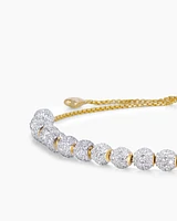 Petite Pavé Spiritual Beads Bracelet in 18K Yellow Gold with Diamonds, 5mm