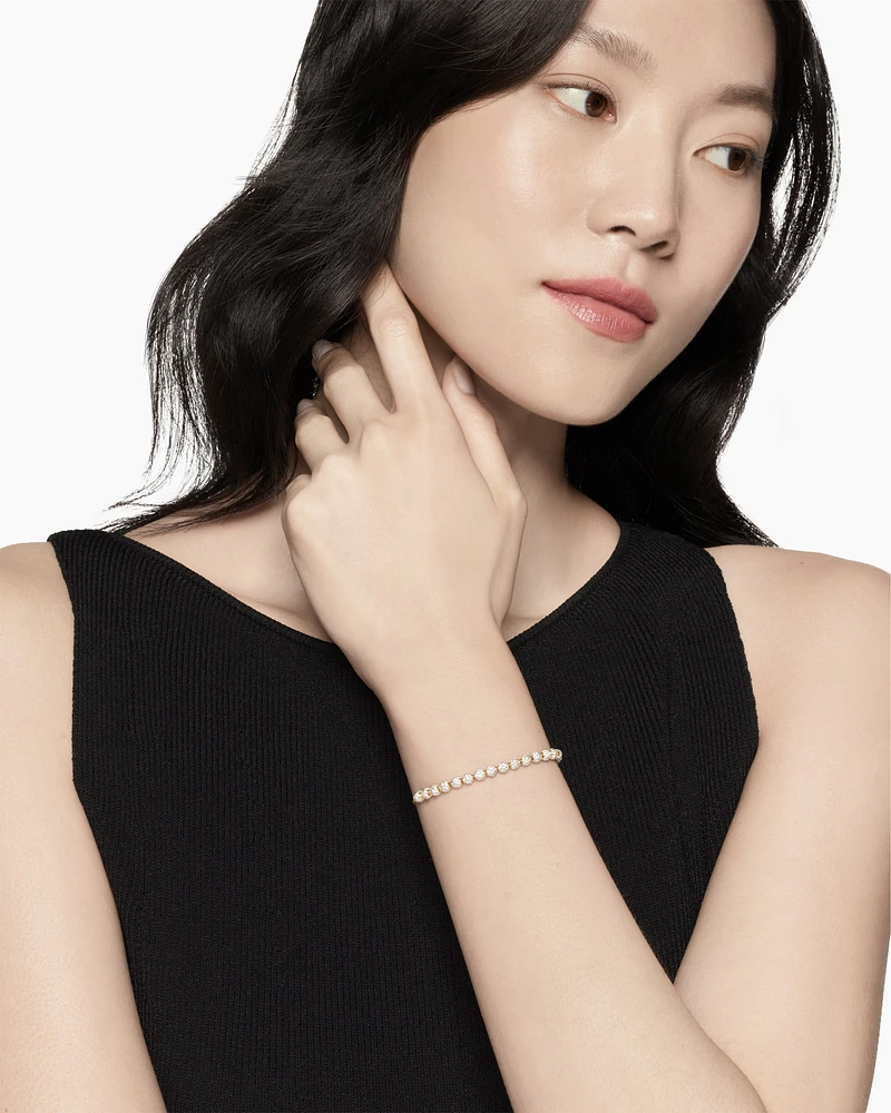 Petite Pavé Spiritual Beads Bracelet in 18K Yellow Gold with Diamonds, 5mm