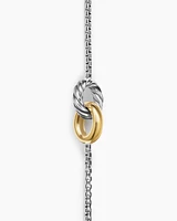 Petite Cable Linked Bracelet in Sterling Silver with 14K Yellow Gold, 15mm