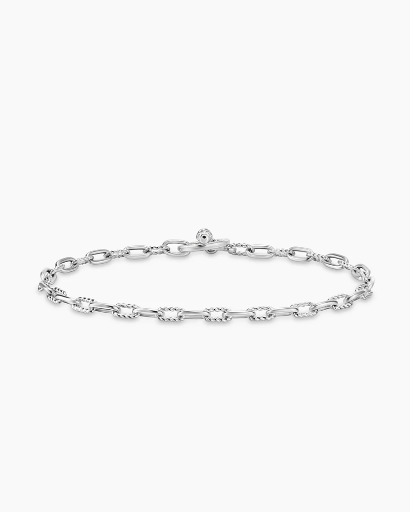 DY Madison® Pavé Toggle Chain Bracelet Sterling Silver with Diamonds, 3mm