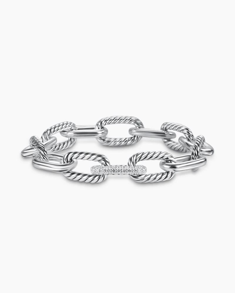DY Madison® Chain Bracelet Sterling Silver with Diamonds, 11mm