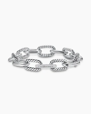 DY Madison® Chain Bracelet Sterling Silver with Diamonds, 11mm