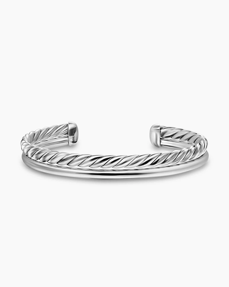 DY Mercer® Two Row Cuff Bracelet Sterling Silver, 8mm