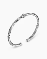 Cable Flex Station Bracelet Sterling Silver with Diamonds, 4mm