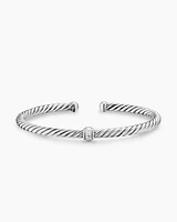 Cable Flex Station Bracelet Sterling Silver with Diamonds, 4mm