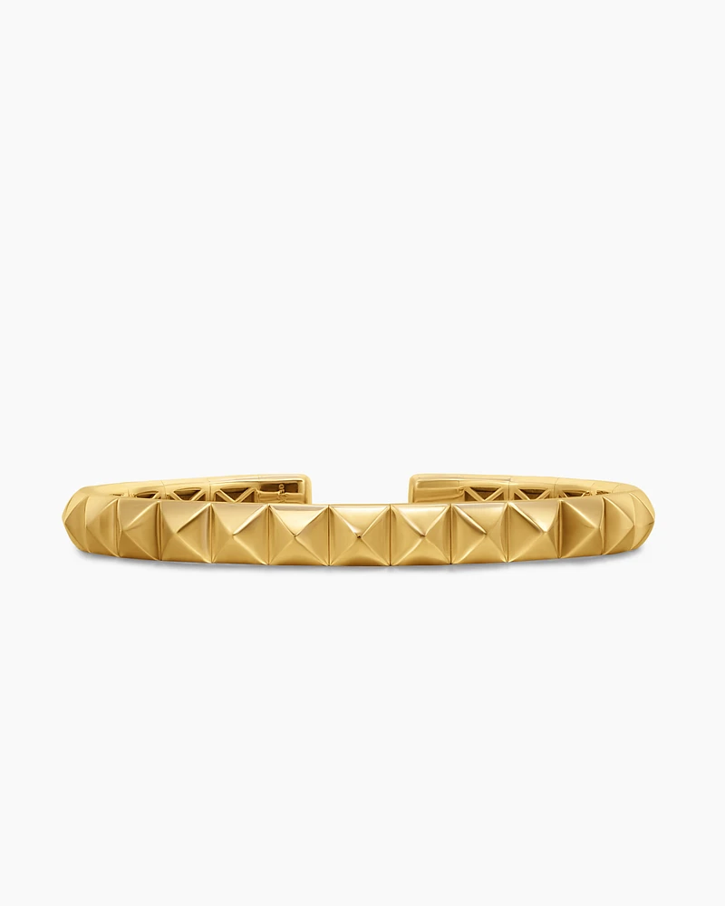 Pyramid Bangle Bracelet 18K Yellow Gold, 6.5mm