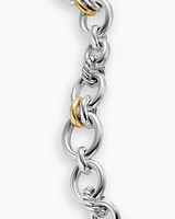DY Mercer® Chain Bracelet Sterling Silver with 18K Yellow Gold and Diamonds, 8mm